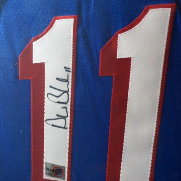 Drew Bledsoe Authentic Signed Navy Blue Pro Style Framed Jersey COA Hologram - Picture 3 of 9